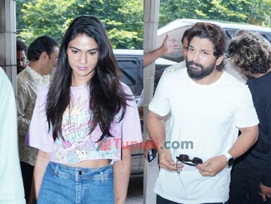 Allu Arjun with wife at Apollo hospital